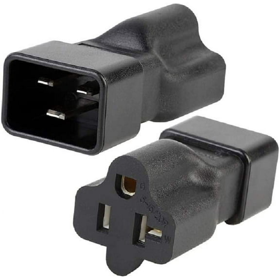 Toptekits C20 to Nema 5-15R/5-20R Comb AC Power Adapter,2-IN-1 IEC320 C20 to 5-15R & 5-20R AC Power Adapter (C20 to 5-15/20R)