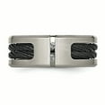 thumbnail image 4 of Titanium Black IP-plated Cable and Diamonds Polished/Brushed Band, 4 of 10