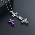 thumbnail image 6 of Forever in My Heart Corss Urn Necklace for Ashes, Stainless Steel Hollow Double Cross Cremation Urn Jewelry Memorial Necklace Pendant for Ashes for Women, 6 of 7