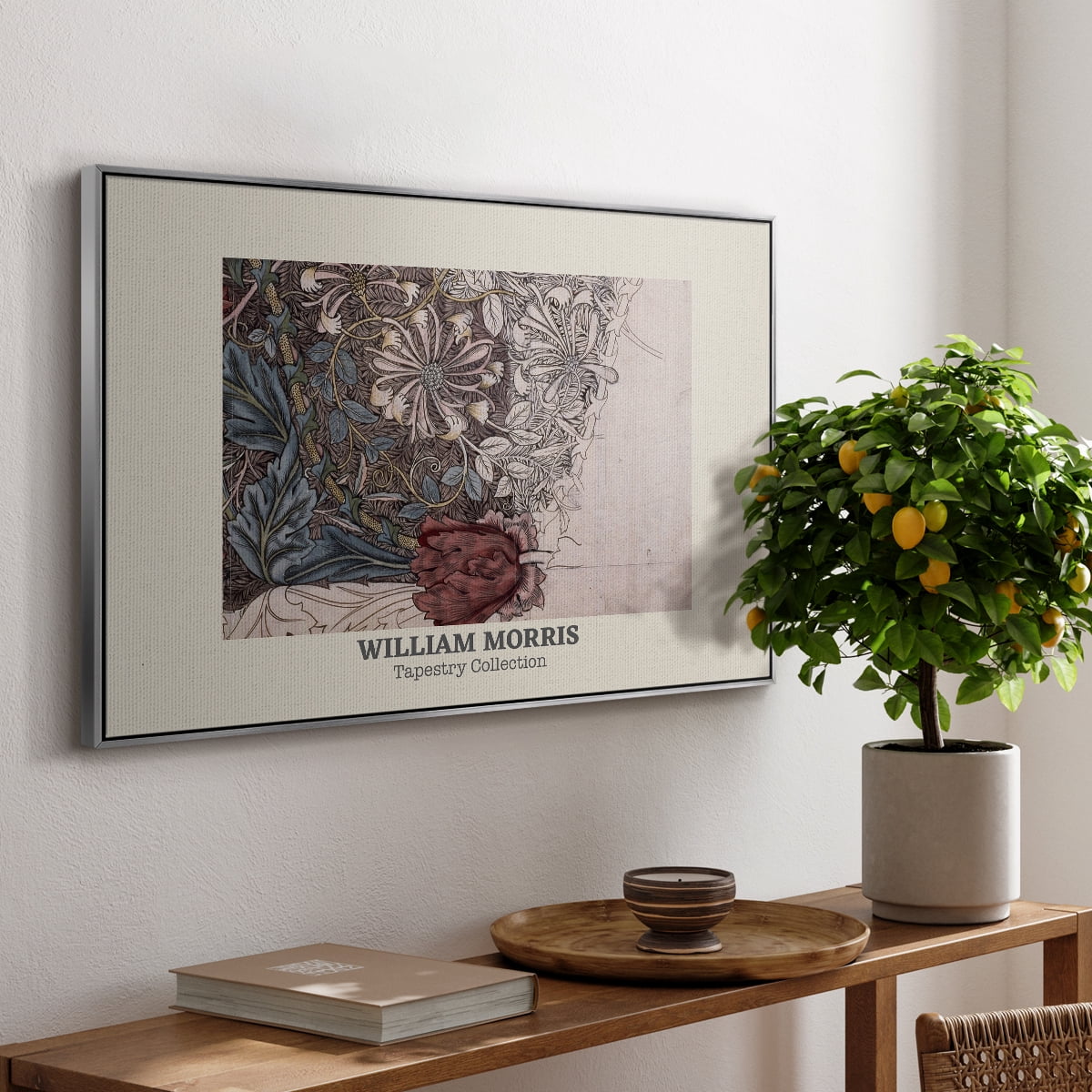 Vintage Abstract Print-XLI Framed in Silver Wood Gallery Wrapped Canvas 17 in. x 25 in.