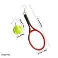 thumbnail image 3 of Pendientes Serie Deportiva Tenis Personalidad Estéreo Doble Cara Moda Pendientes Asimétricos Exagerados, 3 of 8