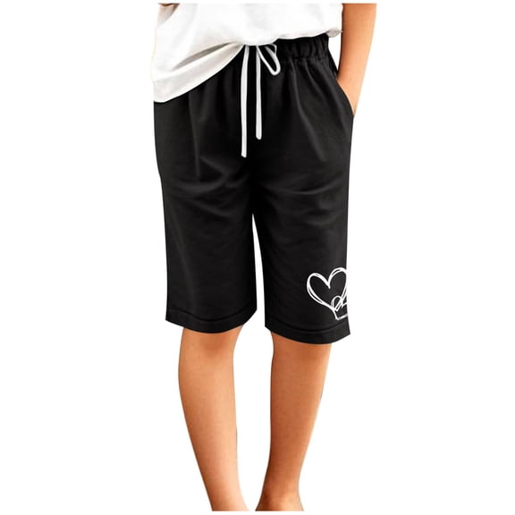 Ahabrexf Kids Summer Five Quarter Pants Elastic Waistband Drawstring Side Pockets for Boys Girls Soft Breathable Polyester Casual Sport