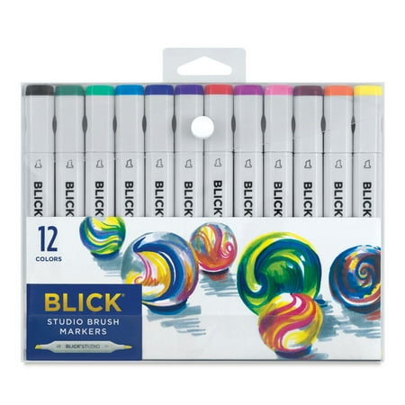 - Blick Studio Brush Markers - Assorted Colors, Set of 12