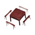 thumbnail image 3 of Juego de sillas de escritorio para casa de muñecas, mini taburetes y mesa para decoración navideña de casas de muñecas. Pintado, 3 of 9