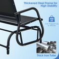 thumbnail image 4 of YYAo Swing Glider Chair, Swing Glider Chair 48 Inch Loveseat Rocker Lounge Backyard-Black,Sliding Rocker Double Seat Suitable for Backyard, Garden, Poolside, Lawn, 4 of 8
