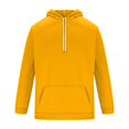 thumbnail image 4 of Dwelliawo Yellow Sweatshirts for Men Long Sleeve Crewneck Sweatshirts Essentials Casual Fleece Hoodies with Pocket Lightweight Pullover Hoodies XL, 4 of 4