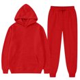 thumbnail image 7 of Hearthz Sweatsuits for Men 2 Piece Tracksuit Drawstring Elastic Sweatshirt and Joggers Set Solid Color Athletic Men's Sweatsuits Red S, 7 of 7