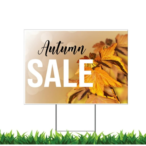 Fall Sale Sign, Autumn Sale Sign, Retail Sale Sign, Yard Sign, 18x12, 24x18, 36x24, H-Stake Included, v2