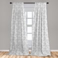 thumbnail image 5 of Ambesonne Grey Curtains, Oriental Lace Pattern, Pair of 28"x84", White, 5 of 5