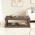 thumbnail image 2 of GZXS Rustic Coffee Table in Brown, 2-Tier Rectangle Accent Center Table for Living Room, Home Office, 43.5"L x 27.9"W x 18.1"H, 2 of 9
