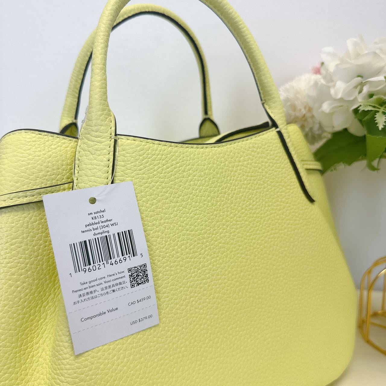 Kate Spade K8135 Dumpling Small Satchel IN Tennis Ball