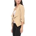 thumbnail image 3 of Women's Elegant Draped Blazer Casual Open Front 3/4 Sleeve Jacket, 3 of 6