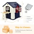thumbnail image 2 of Gymax Kid's Playhouse Games Cottage w/ 7 PCS Toy Set & Waterproof Cover Blue, 2 of 9