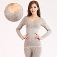 thumbnail image 2 of Sunjoy Tech Thermal Underwear Set for Women Long Johns Base Layer Soft Top Bottom Autumn Winter Warm Pajama Set, 2 of 4
