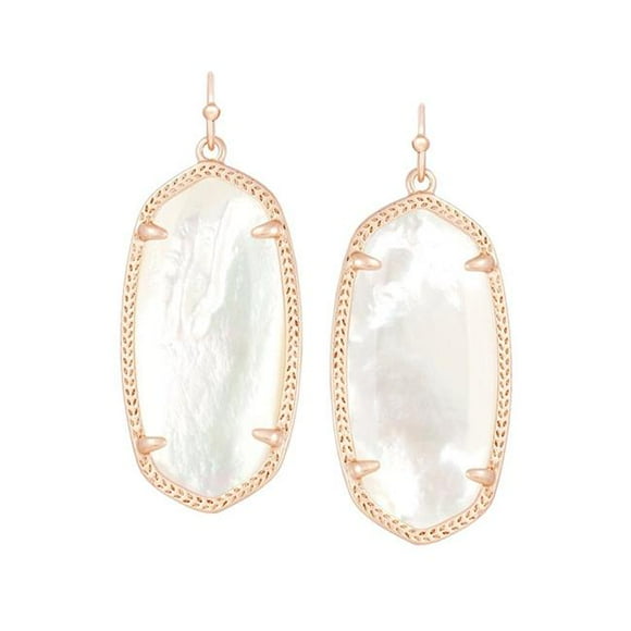 Kendra Scott 4217713837 Signature Elle Rose Gold Plated & Ivory Mother of Pearl Earrings