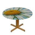 thumbnail image 3 of Nawypu  Round Watercolor Floral Daisy Tablecloth Spring Summer Elastic Edge Fitted Table Cover, 3 of 7