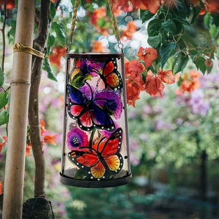 

Hanging Solar Lantern Outdoor Decorative LED Solar Butterfly Lights Tabletop Lamp for Outdoor Patio Garden