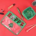 thumbnail image 2 of Christmas Makeup Bag, Travel Toiletry Organizer, Clear Cosmetic Bag with Embroidered Holiday Design, Durable PVC and Fabric Material, Portable Zipper Closure, Multi-Purpose Storage Pouch, 2 of 3