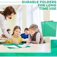 thumbnail image 5 of 48 Pcs Plastic Folder with Clear Front Pocket and 3 Prongs Heavy Duty Plastic Folders with Card Slot Pocket Folders with Prongs for School Office Home(Green), 5 of 7
