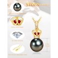 thumbnail image 3 of TANGPOET Tahitian Black Pearl Crown Valentines Necklace For Women,925 Silver Saltwater Pearl Jewelry, Gift For Friend Mother Wife, 3 of 5
