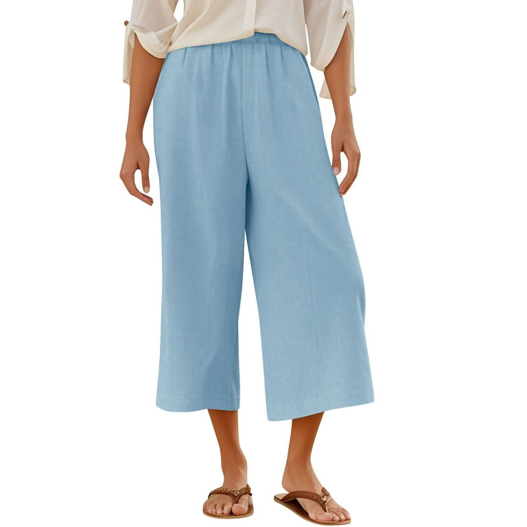 ShiShine Wide Leg Pants for Women Casual Loose Beach Travel