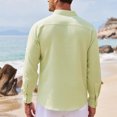 thumbnail image 4 of BKQCNKM Mens Shirts for Men's Casual Shirts Band Collar Long Sleeve Beach Hippie T Shirts Fashion Striped Shirts Mens T Shirt, Green 5XL, 4 of 8