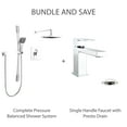 thumbnail image 2 of Belanger QUA130CCP Rain Pressure Balanced Square Shower System, Polished Chrome, 2 of 10