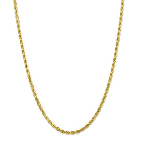 10k Yellow Gold 24in 4mm Handmade D/C Rope Necklace Chain