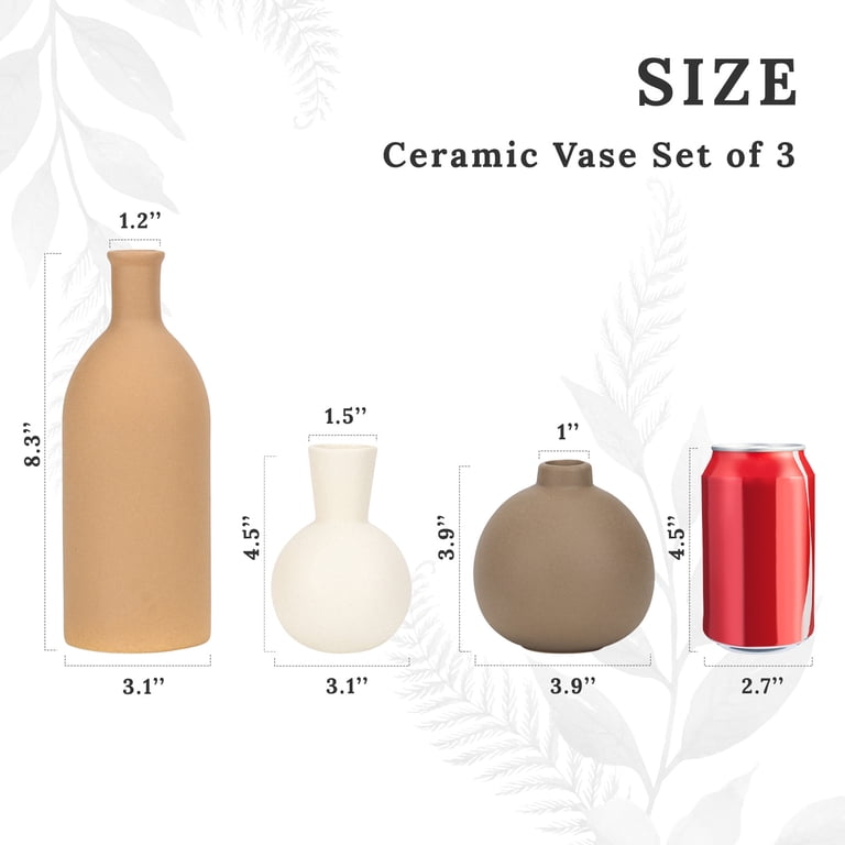 Sanmadrola Ceramic Vase Set, 3-Piece, Brown photo 4