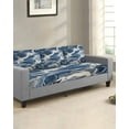 thumbnail image 2 of Vintage Navy Blue Sofa Couch Cushion Covers Washable, Removable Stretchable Sectional Couch Covers, Marble Abstract Art Slipcovers for L & T Shape Sofa Furniture Protector S Size 3 pcs, 2 of 7