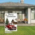 thumbnail image 3 of SPXUBZ Merry Christmas Red Truck Snowman Linen Garden Flag for Winter Christmas Home Outdoor Garden Yard Door Decor 12x18 inch, 3 of 5