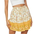 thumbnail image 1 of Falda corta con volantes de playa con estampado floral de cintura alta vintage informal de verano para mujer Wmkox8yi  FGJ1446, 1 of 8