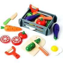 Cutting & Pretend Play Food Set With Picnic Basket & Kitchen Accessories, Age 3-6, Gift For Boys & Girls