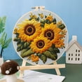 thumbnail image 2 of Punch Needle Kits Sunflowers Embroidery Starter Set with Hoop Easy for Beginners DIY Stress Relief Handmade Craft Hobby and Home Decor 20x20cm-3, 2 of 8