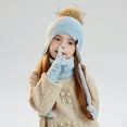 thumbnail image 7 of Girls Winter Hats with Ear Flaps Gloves and Scarf Set, Children Beanies Hats Warm Lined Beanie for 4-10 Years Girls Boys, 7 of 7