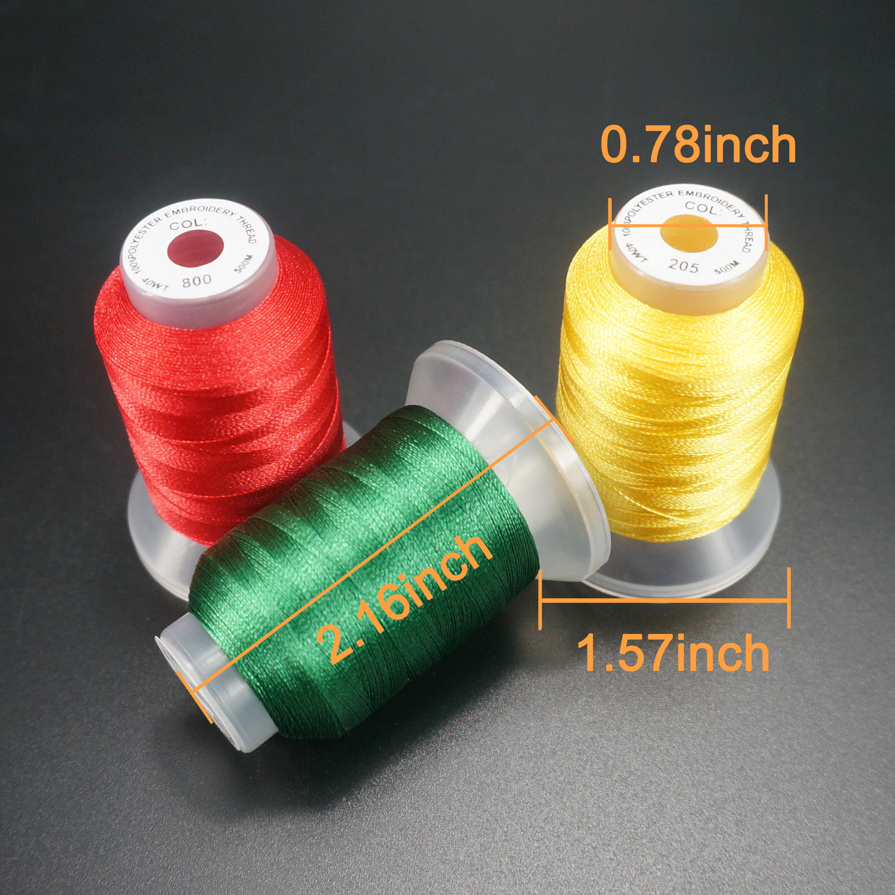 550Y New brothread 8 Colors Glow in The Dark Embroidery Machine Thread Kit 30WT 500M Each Spool 