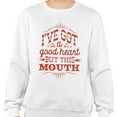 thumbnail image 2 of I've Got a Good Heart but This Mouth Sweatshirt Unisex 3X-Large White, 2 of 5