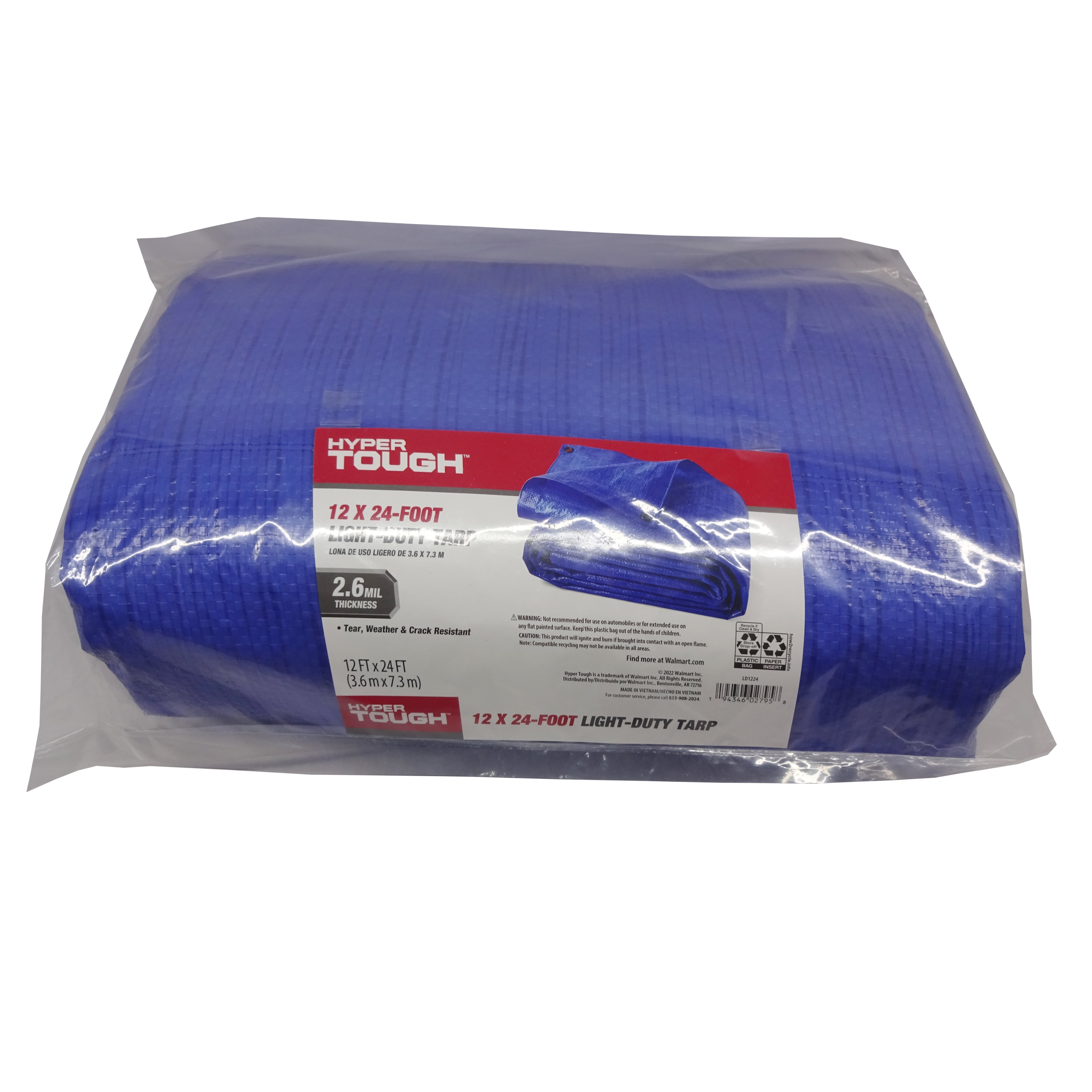 Hyper Tough Weather Resistant Light-Duty 12 x 24' Polyethylene Tarp