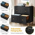 thumbnail image 5 of Tribesigns 2-Drawer File Cabinet, Modern Black Lateral Filing Cabinet for Home Office, Large Storage Filing Cabinet Printer Stand for Legal/Letter/A4 Size, Black & Gold, 5 of 8