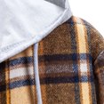 thumbnail image 6 of CHEEREAM Men's Plaid Hoodie Flannel Shirt Jacket Casual Button Down Long Sleeve Lightweight Regular Fit Hooded Shacket Jackets Gold M, 6 of 9