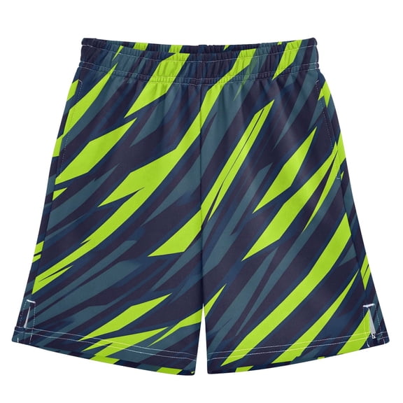 Green Lightning Athletic Shorts Breathable with Comfort Fit Drawstring Casual Sweatshorts X-Small
