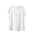 thumbnail image 2 of QSXADF Womens Pajama Tops Sleep Shirts For Women Solid Cotton Ruched V Neck Short Sleeve Loose Tee Women Summer Home Sleepwear Ladies Loungewear, 2 of 5