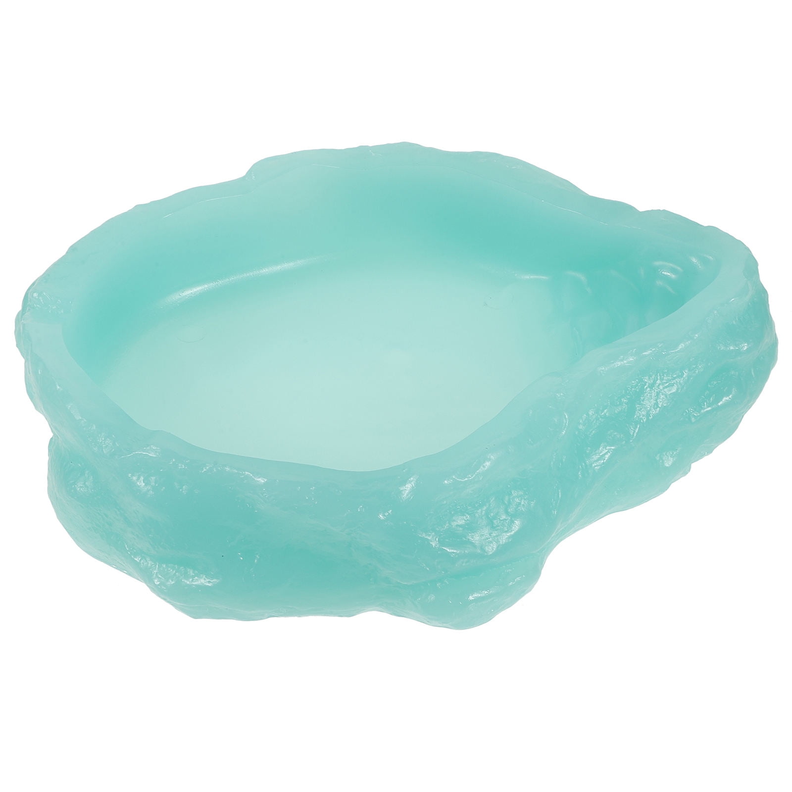 COOPHYA Light Green Luminous Reptile Water Dish Safe Resin Bowl for Feeding Tortoises and Lizards