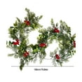 thumbnail image 3 of Hvmvliv Christmas Garland 70.87in Artificial Christmas Norfolk Pine Garland with Red Berries Eucalyptu Leaves Hanging Decorations Soft Xmas Rattan Garlands for Indoor Decoration Green, 3 of 6