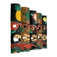thumbnail image 2 of Zeckos 20 inch Wood Multicolor Tiki Mask Wall Hanging Set of 5 TM2HDWT-SET5, 2 of 6