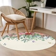 thumbnail image 4 of Watercolor Roses Round Area Rug 3.3Ft Washable Circle Rugs for Dining Room Table, Spring Flowers Leaves Butterflies Light Beige Non-Slip Carpet Floor Mats Indoor Outdoor Carpet Runner Home Decor, 4 of 8