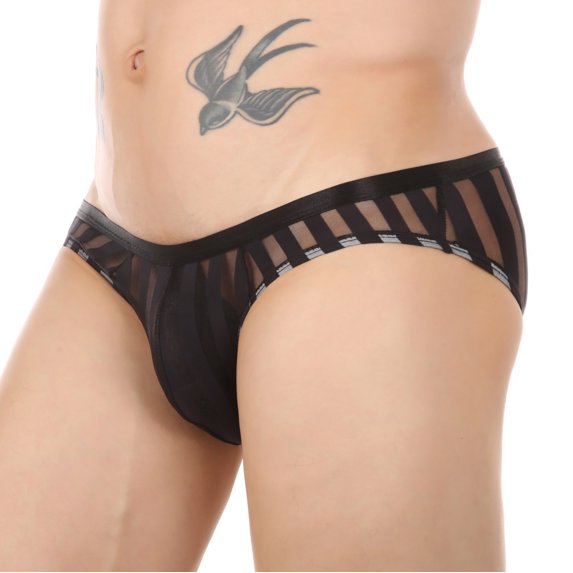 Vedolay Plus Size Underpants Mens Panties Underwear Translucent Briefs Solid Casual Lingeries Underwear Panties,Black XL