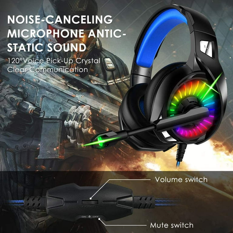 Ozeino Gaming Headset PS4 Headset Xbox Headset with 7.1 Surround Sound  Gaming