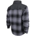 thumbnail image 2 of Men's Heavyweight Flannel Zip Up Fleece Lined Plaid Sherpa Jacket (KDC Gray (No Hood), S), 2 of 3