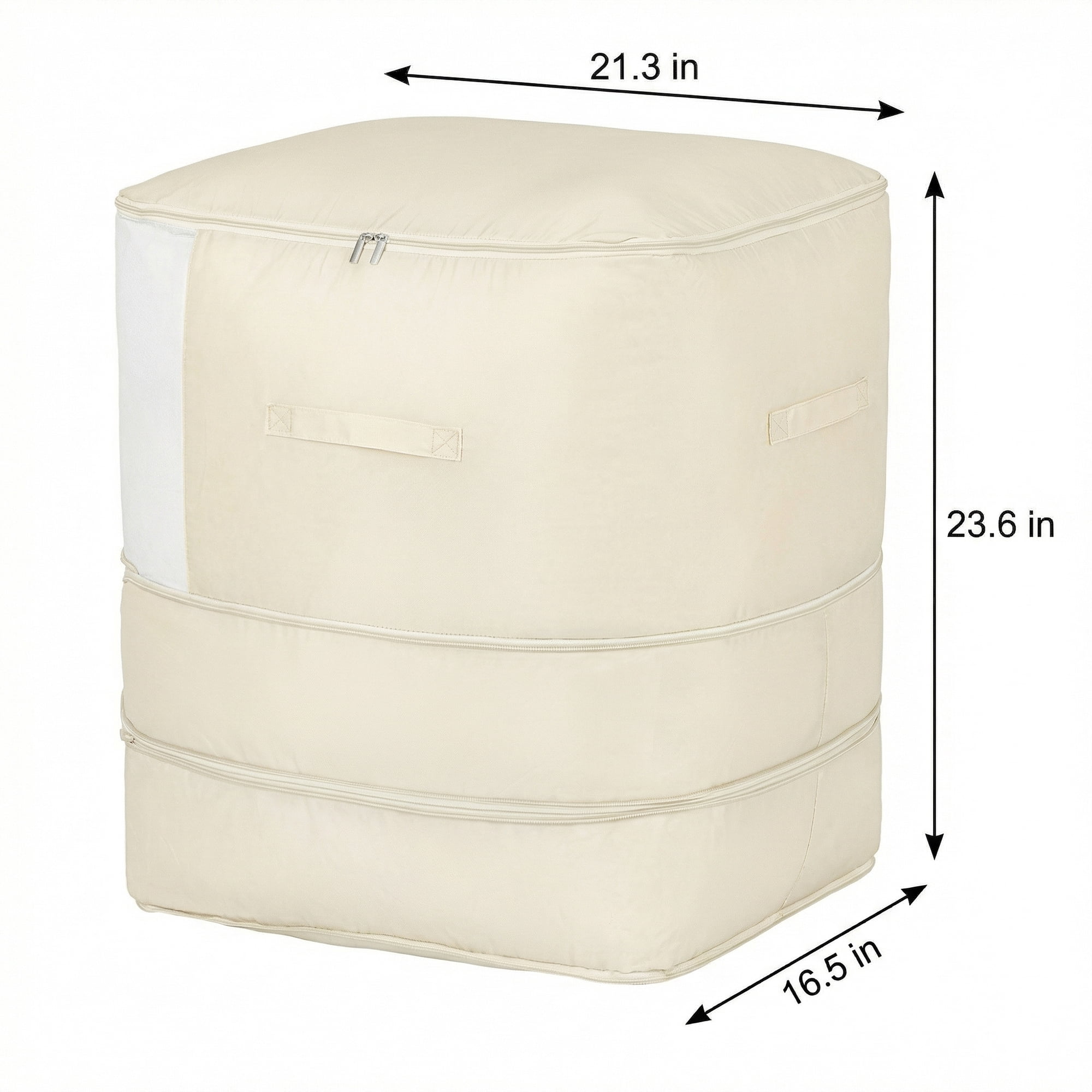 Unique Bargains Foldable Storage Bag for Organizing Bedroom Beige 21.3"x16.5"x23.6"